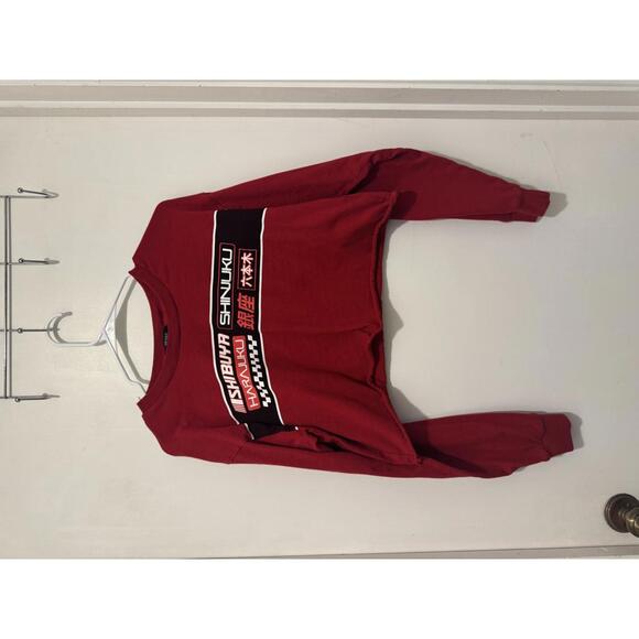 Forever 21 Tops - Forever 21 Red Graphic Crop Sweatshirt Size L